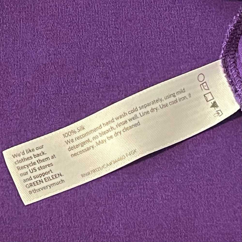 Eileen Fisher 100% Silk Purple Long Sleeve Knit A… - image 3