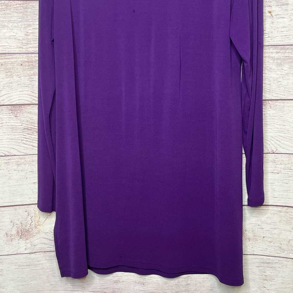 Eileen Fisher 100% Silk Purple Long Sleeve Knit A… - image 5