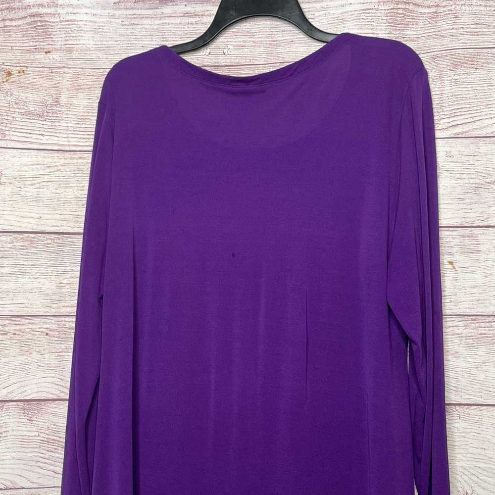 Eileen Fisher 100% Silk Purple Long Sleeve Knit A… - image 6