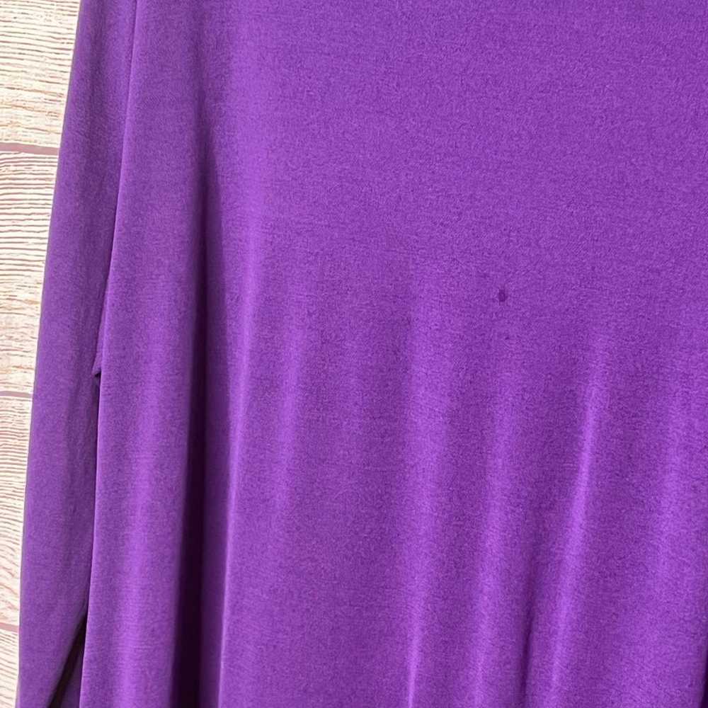 Eileen Fisher 100% Silk Purple Long Sleeve Knit A… - image 7