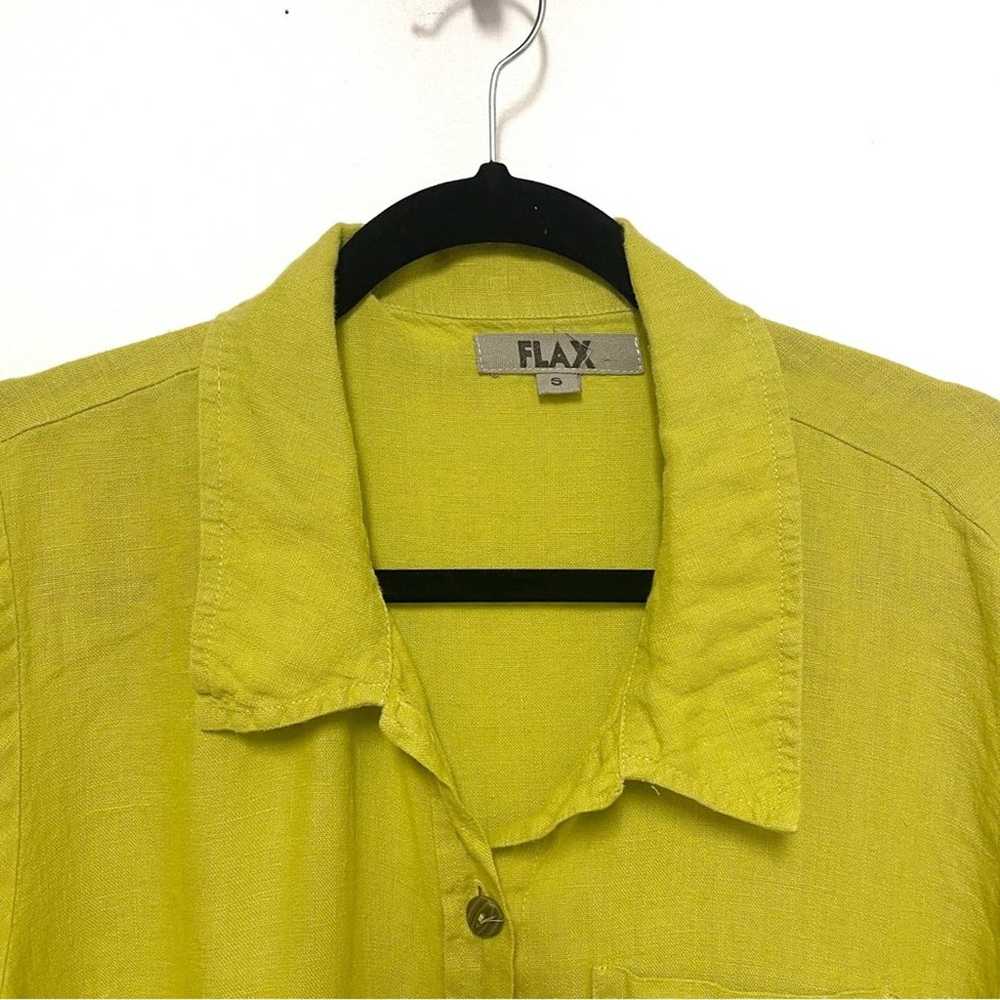Flax Long-Sleeve 100% Linen Button Down Shirt - C… - image 2