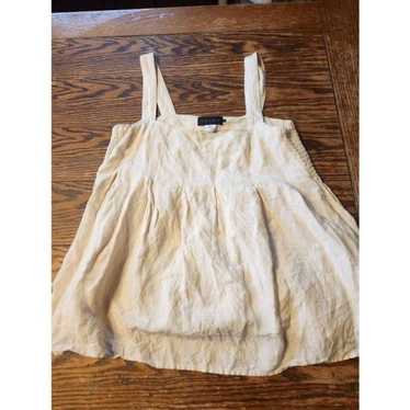 Hatch Maternity cream linen blend tank blouse sz … - image 1