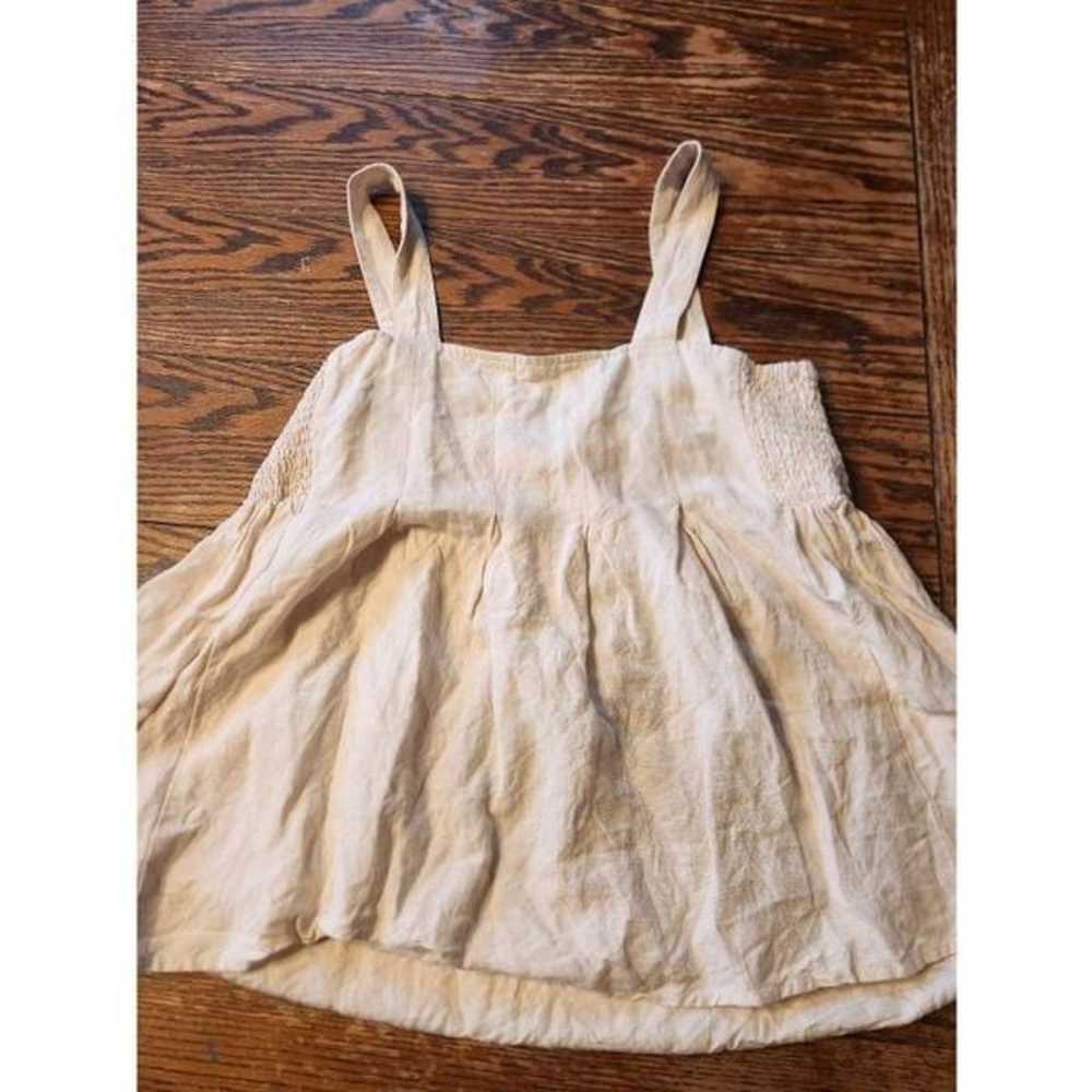 Hatch Maternity cream linen blend tank blouse sz … - image 3