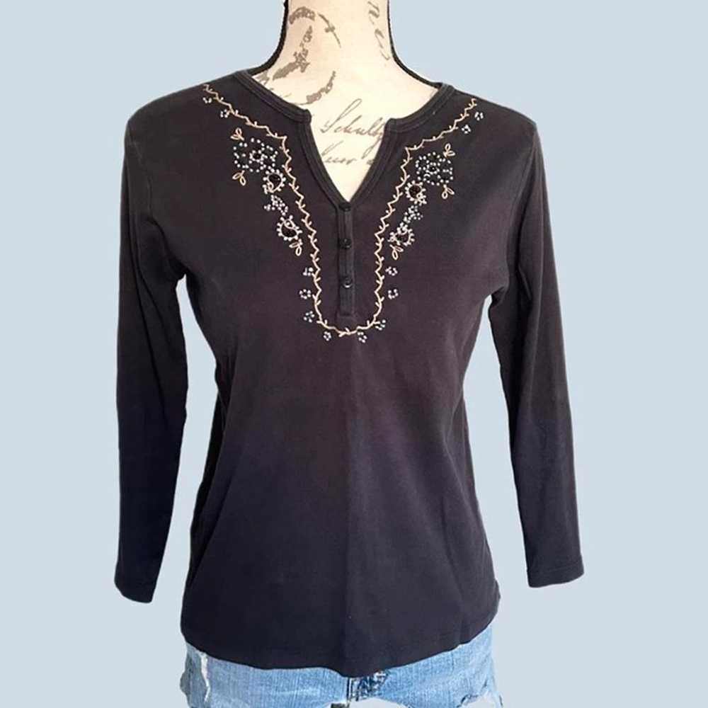 Embroidered long sleeve top - image 1