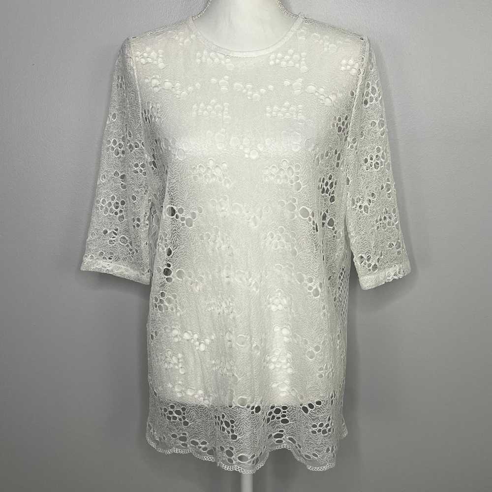 Roseanna Martial Laces Sheer Top Women Size 10 Ha… - image 3
