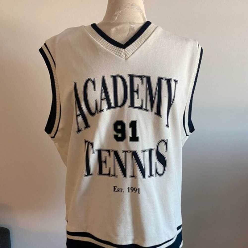 Zara navy & white preppy oversized academy tennis… - image 1