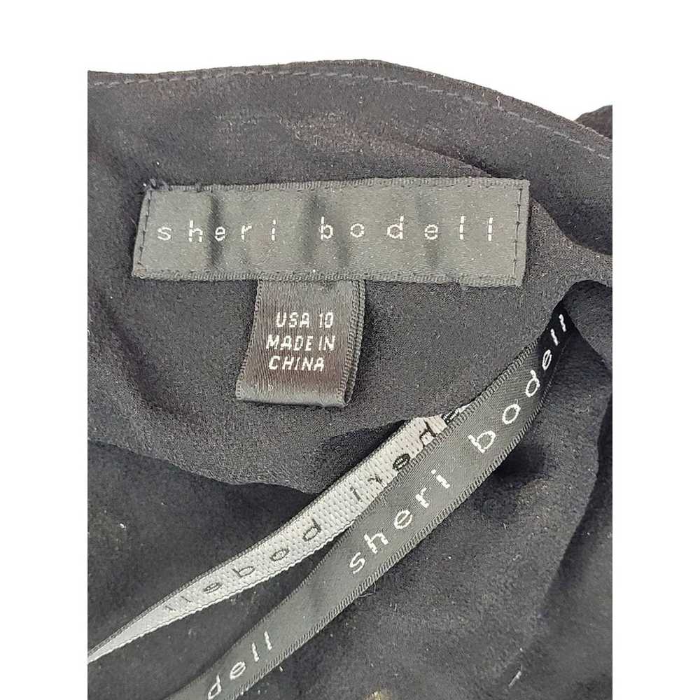 Vintage Sheri Bodell Black Silk Multicolor Gems j… - image 4