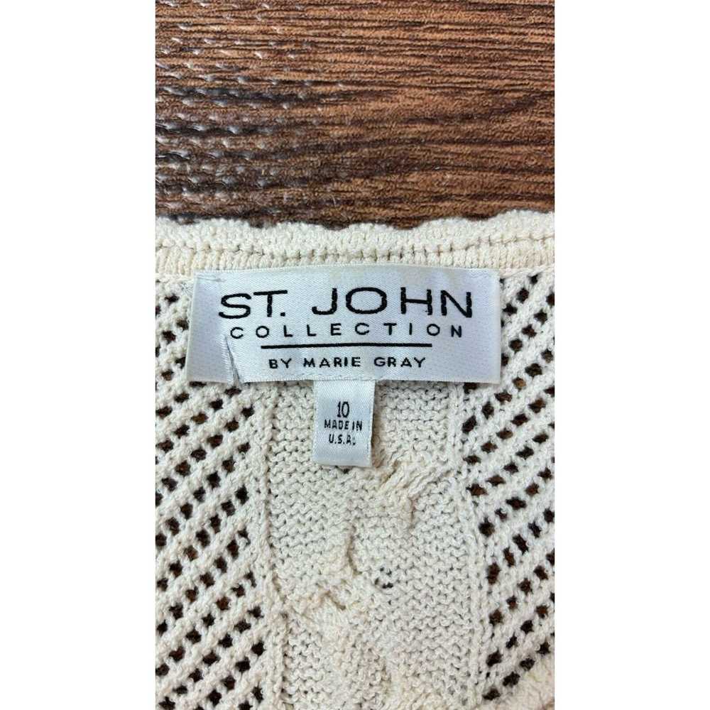 Vintage St. John Cream Knit Sweater Blouse Top Co… - image 5