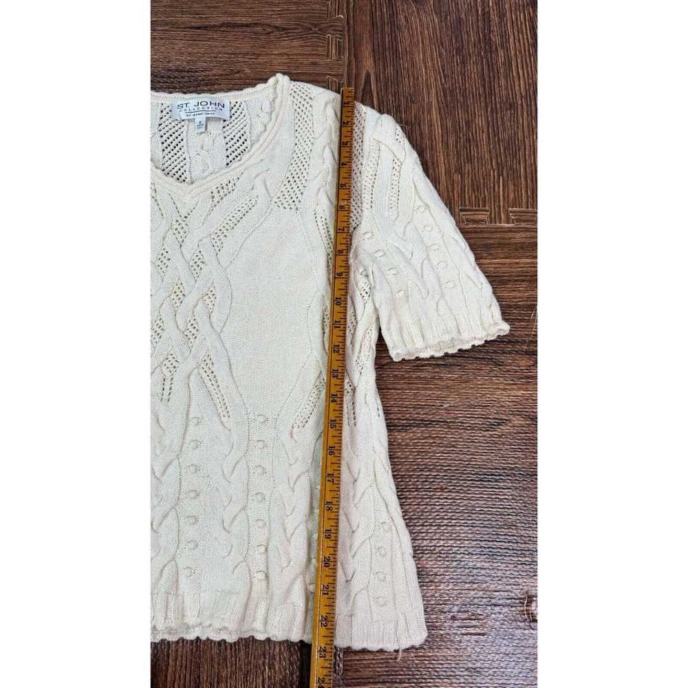 Vintage St. John Cream Knit Sweater Blouse Top Co… - image 7