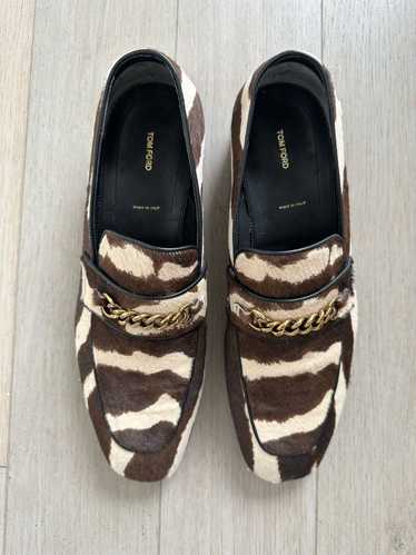 Tom Ford Pony Hair Zebra Print Loafers Size 11