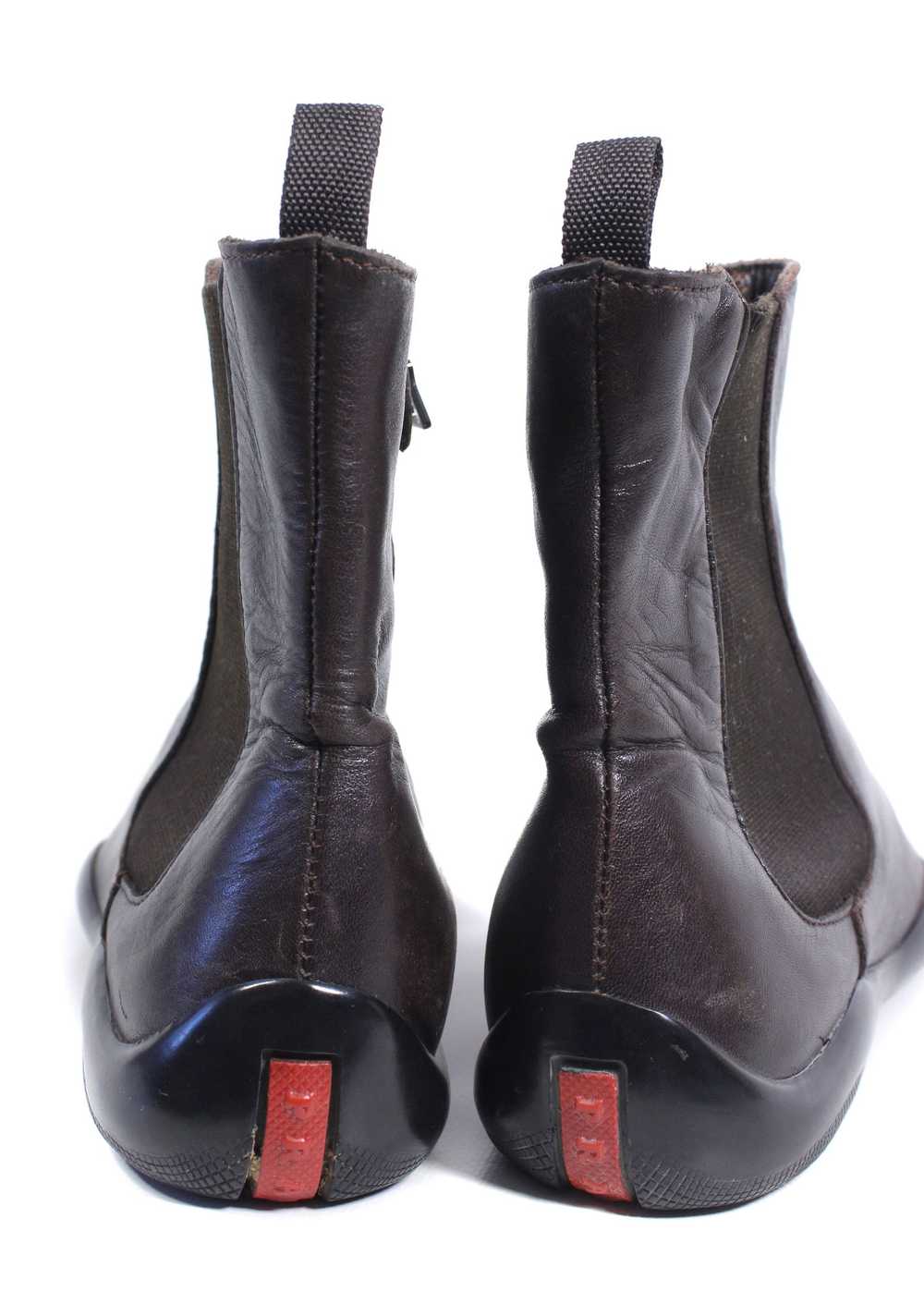 Prada 90S Sport American Cup Leather Zip Boots Vi… - image 4