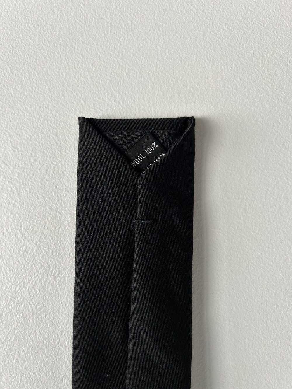 Yohji Yamamoto Rose Embroidered Wool Square Tie - image 5