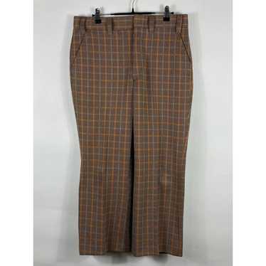 Other Unbranded Wide Leg Brown Plaid Trouser Pant… - image 1