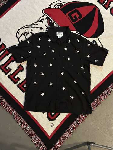 Designer × Streetwear Embroidered Star Button Up