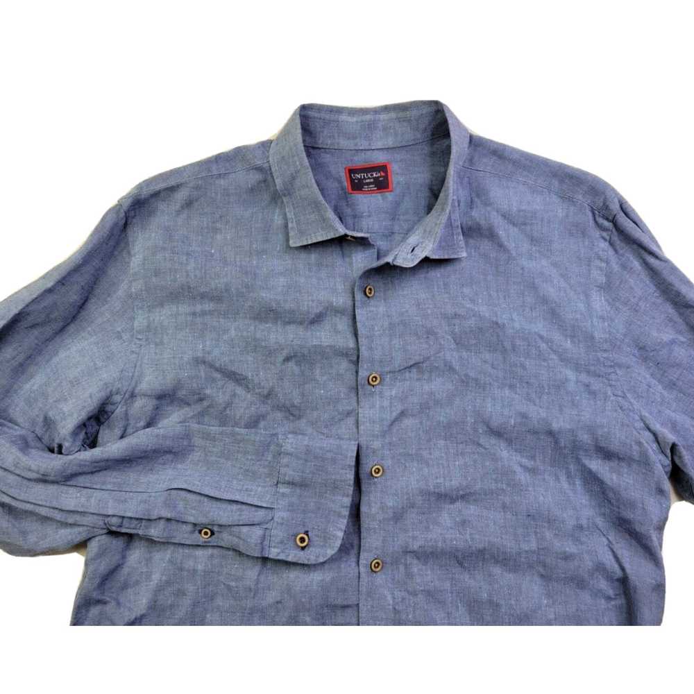 UNTUCKit UNTUCKit Men's L Blue Casual Button Shir… - image 1