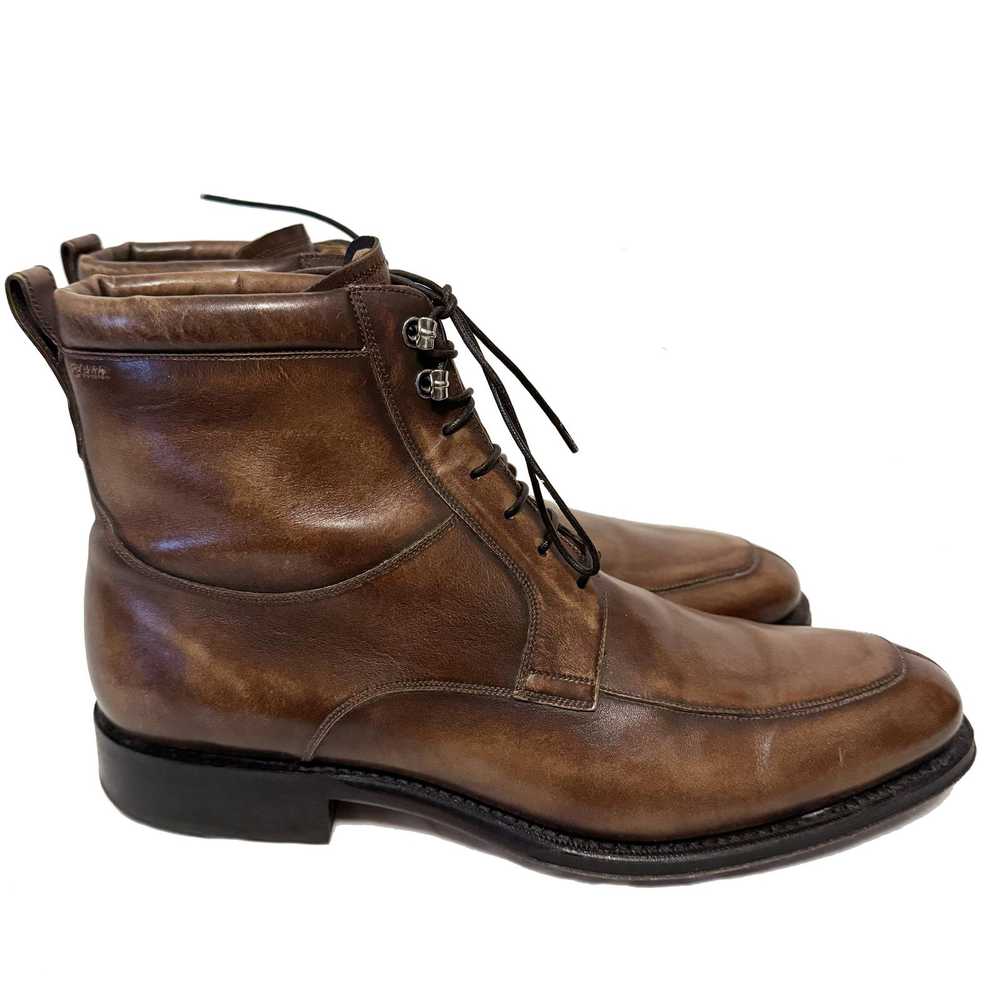 Bally $1270 BALLY Brown Burnished Leather Ankle B… - image 4