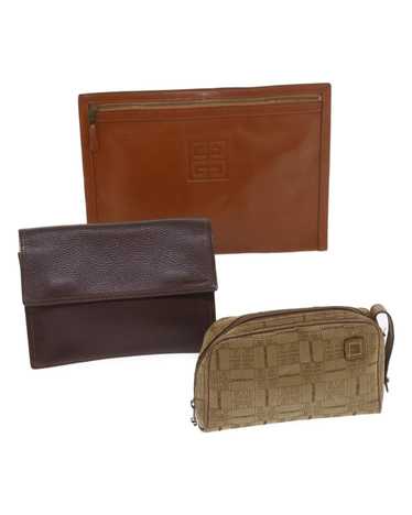 Givenchy Canvas Leather Clutch Bag 3Set - Brown