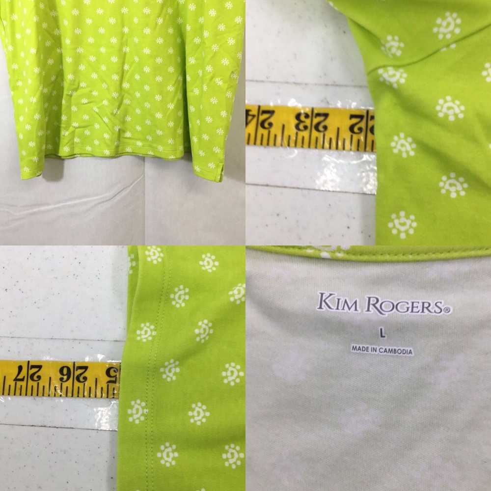 Vintage Kim Rogers Womens Green Short Sleeve V-Ne… - image 4