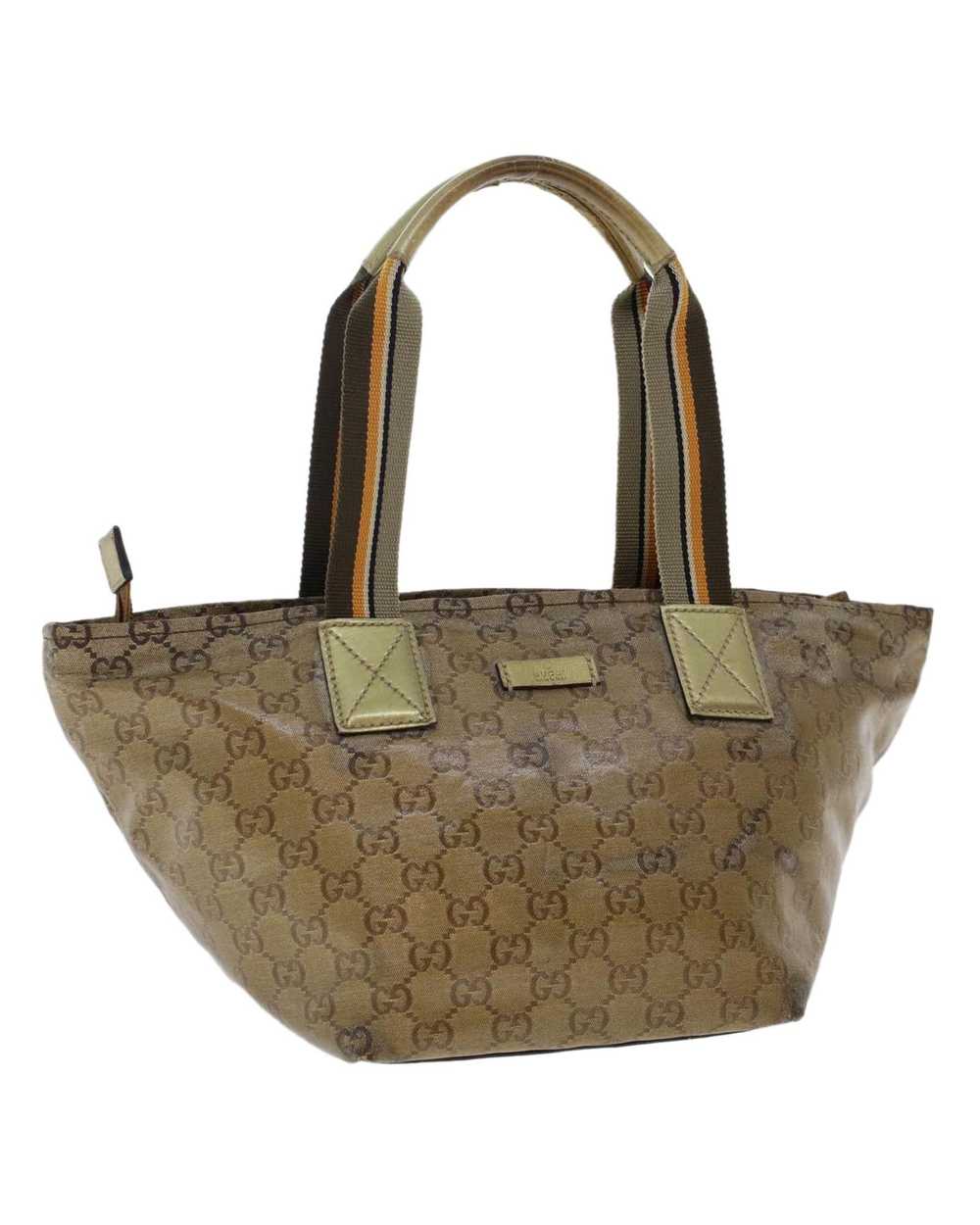 Gucci Beige Canvas Shoulder Bag - Italian Made Vi… - image 1