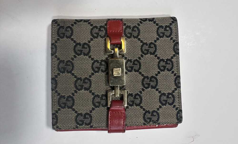 Gucci × Vintage GUCCI Jackie Flap Wallet Canvas M… - image 1