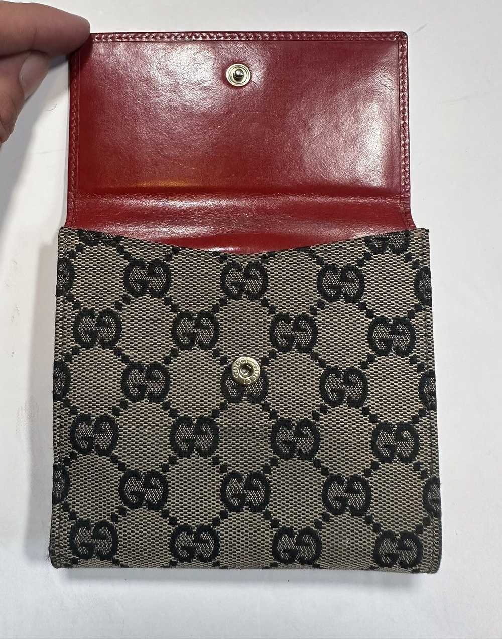 Gucci × Vintage GUCCI Jackie Flap Wallet Canvas M… - image 3