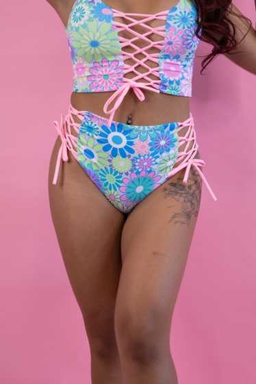 Freedom Rave Wear Retro Bloom Lace Up Bottoms