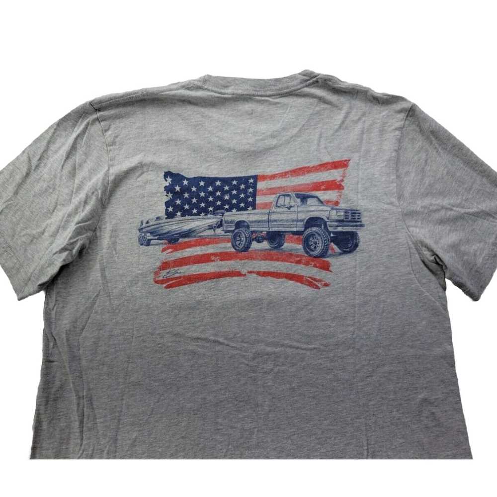 Vintage Huk USA Strong Men XL American Flag Truck… - image 1