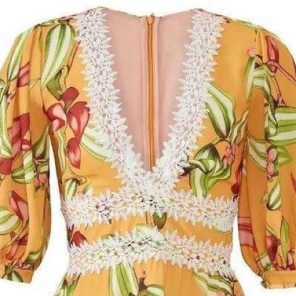 Patbo PatBO Floral Yellow/Orange Dress | Size 6 - image 3