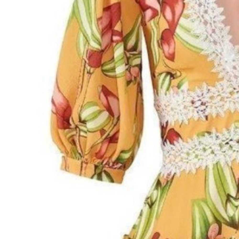 Patbo PatBO Floral Yellow/Orange Dress | Size 6 - image 4