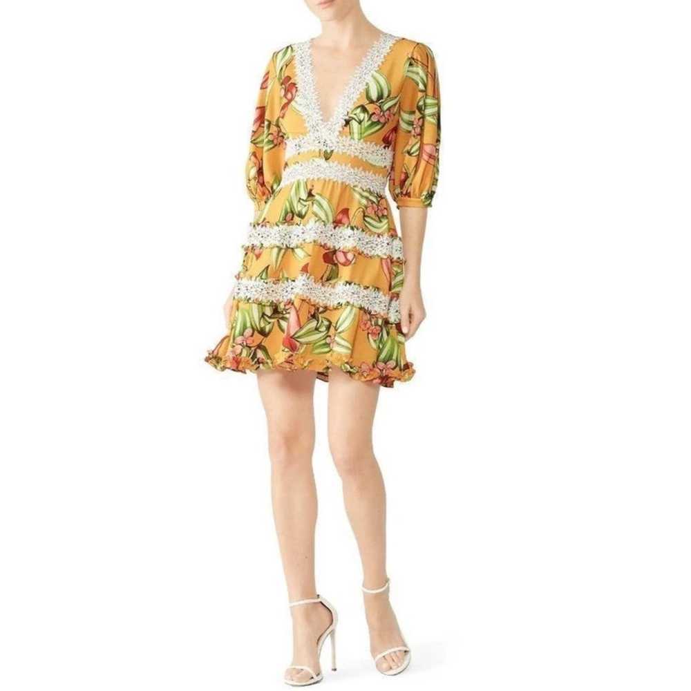 Patbo PatBO Floral Yellow/Orange Dress | Size 6 - image 5