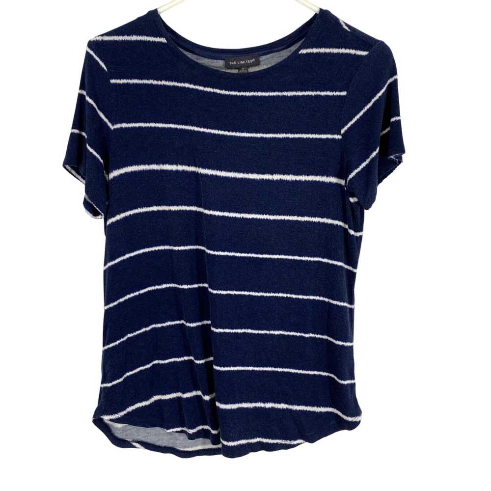 Vintage The Limited Womens Blue Striped Round Nec… - image 1
