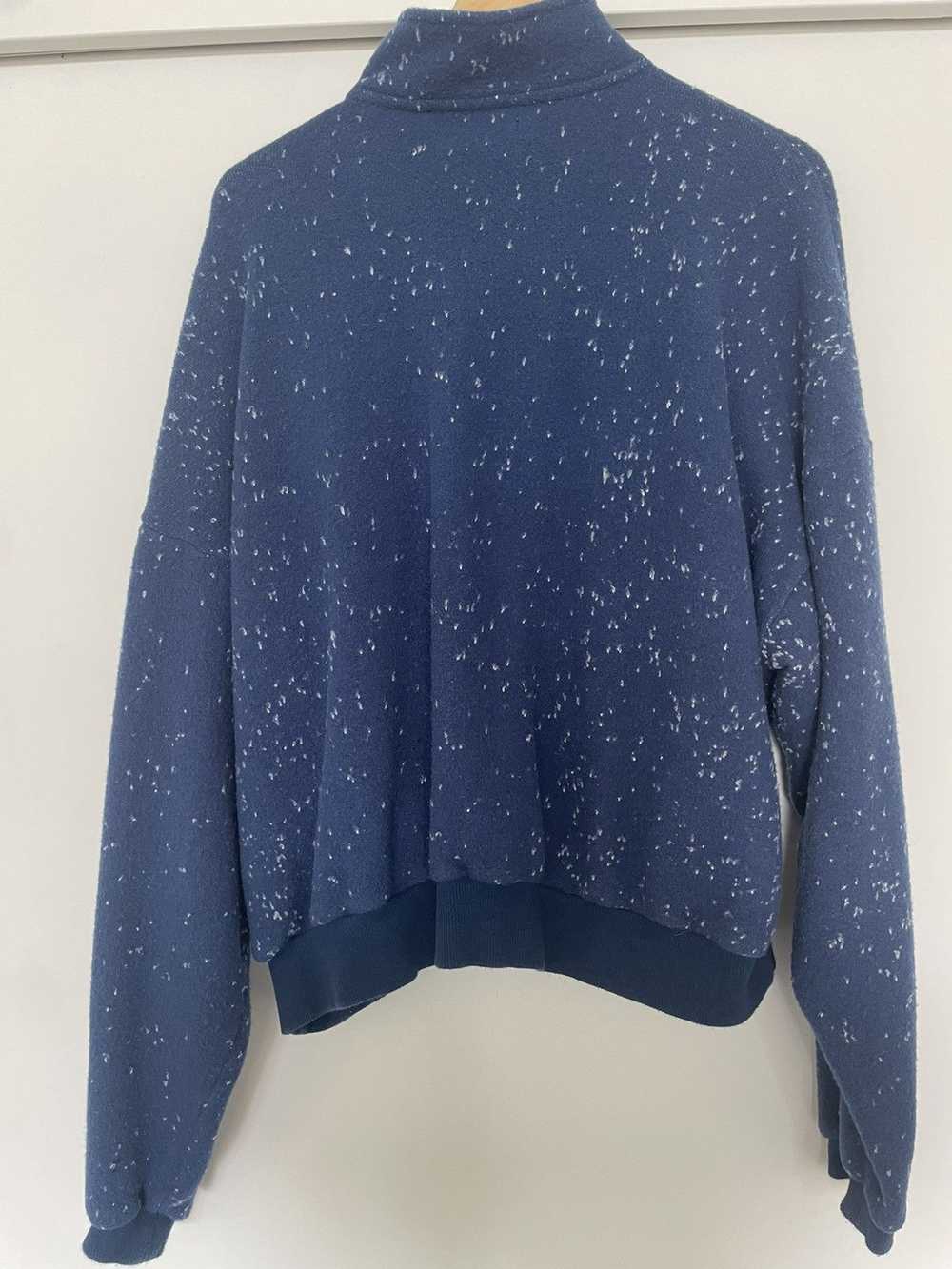 John Elliott Blue Spec Wool Quarter Zip Sweater M - image 4