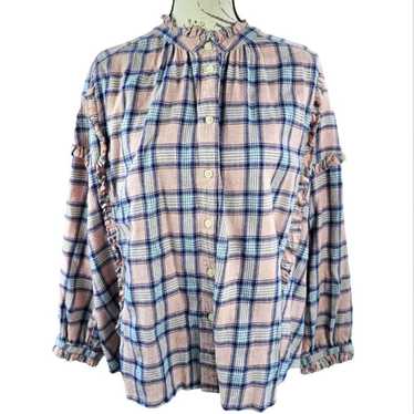 The Great The Great Women's Pink and Blue Plaid Bl