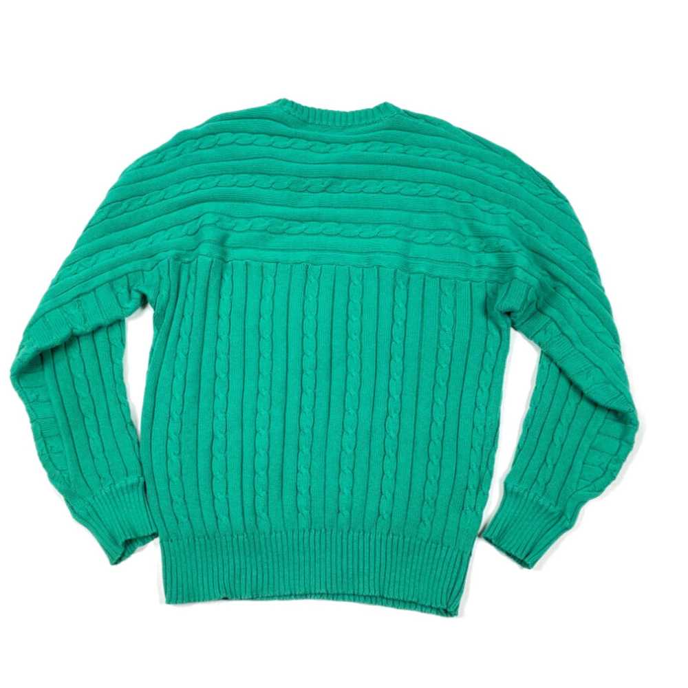 Vintage VTG 90s Green Cable Knit Sweater Adult La… - image 2