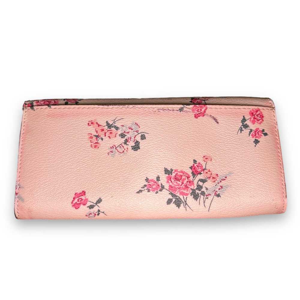 Coach Coach White And Pink Floral Print Envelope … - image 2