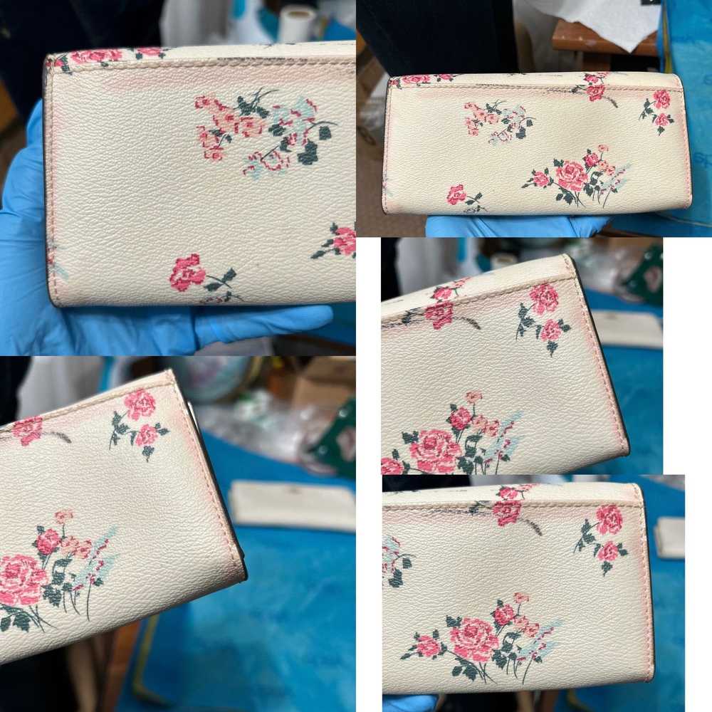 Coach Coach White And Pink Floral Print Envelope … - image 5