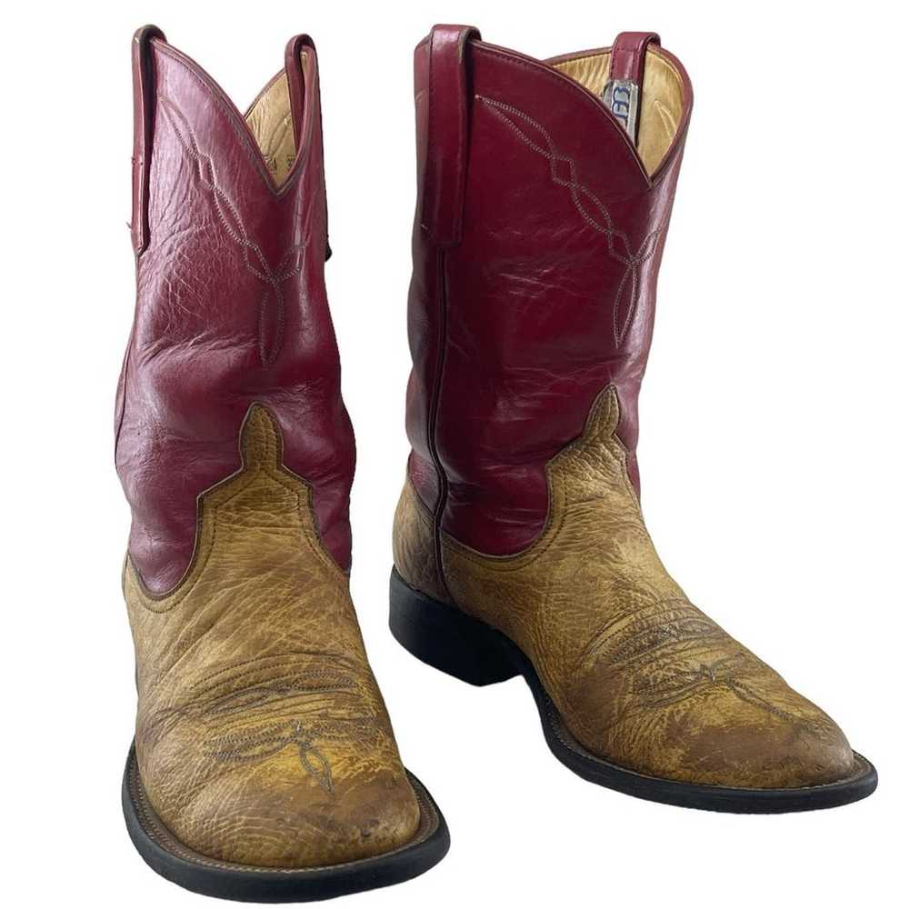 Vintage Anderson Bean Leather Western Cowboy Boot… - image 1
