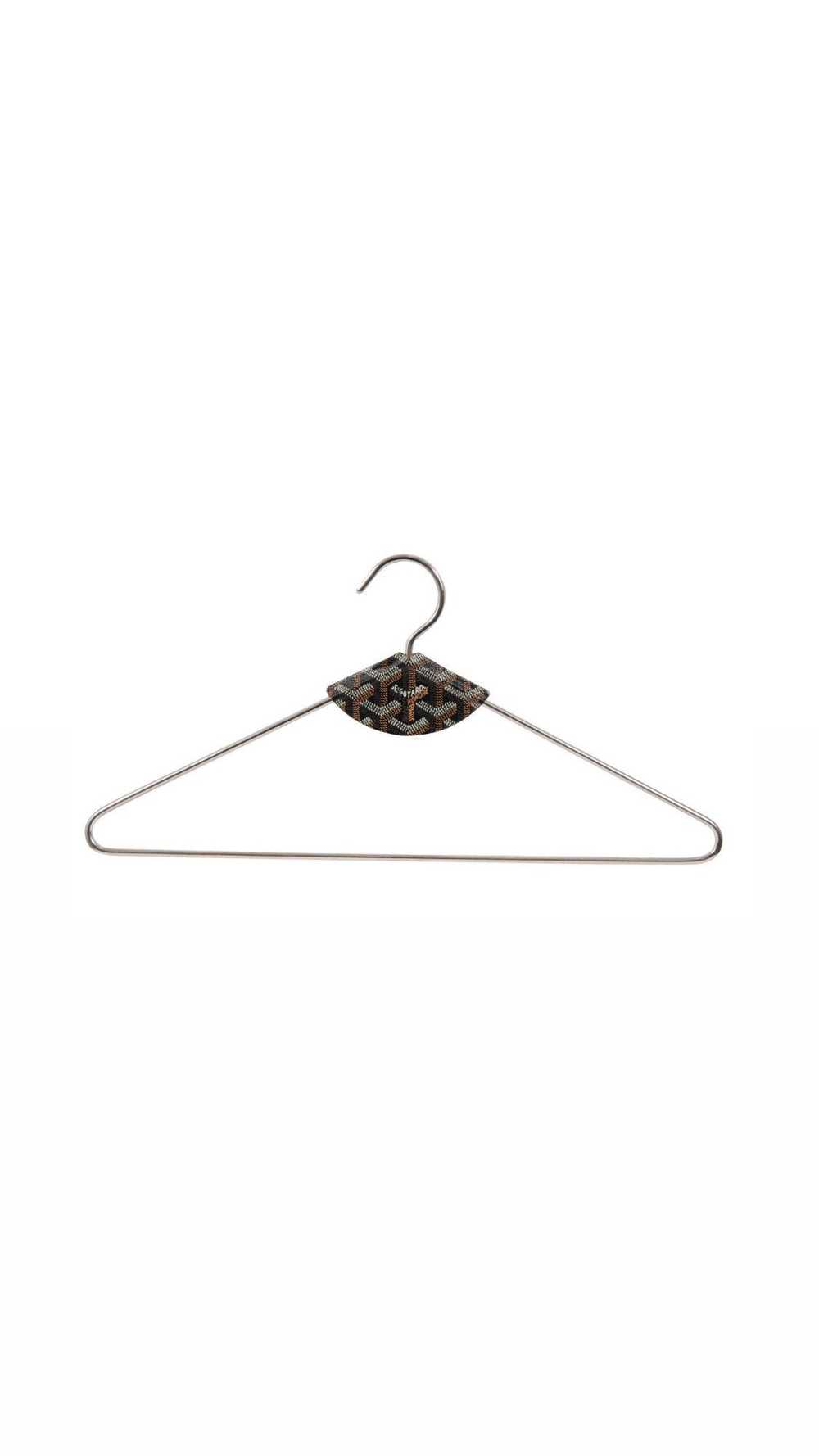 Goyard Black Brown Leather Goyardine Metal Hanger… - image 1