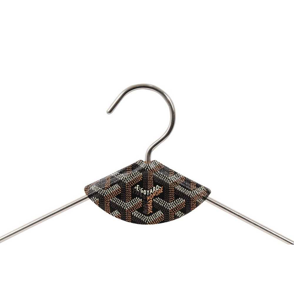 Goyard Black Brown Leather Goyardine Metal Hanger… - image 2