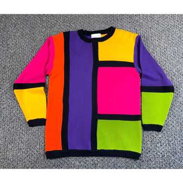 Pinko VTG Colorblock Pattern Sweater Women's Mediu