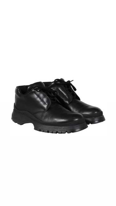 Prada Brixxen Mid Top Derby Shoes Black Leather - 