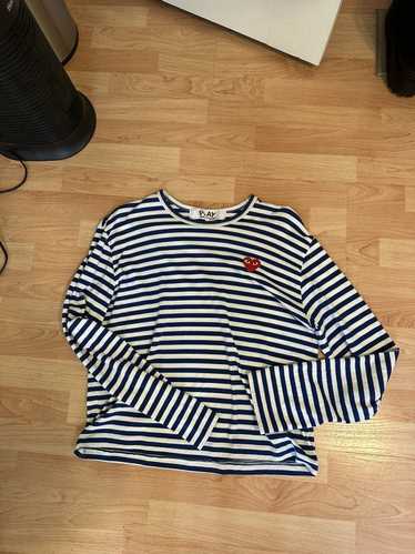 Comme des Garcons Striped Navy Long Sleeve