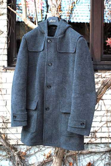 Prada Grey Hooded Virgin Wool Coat
