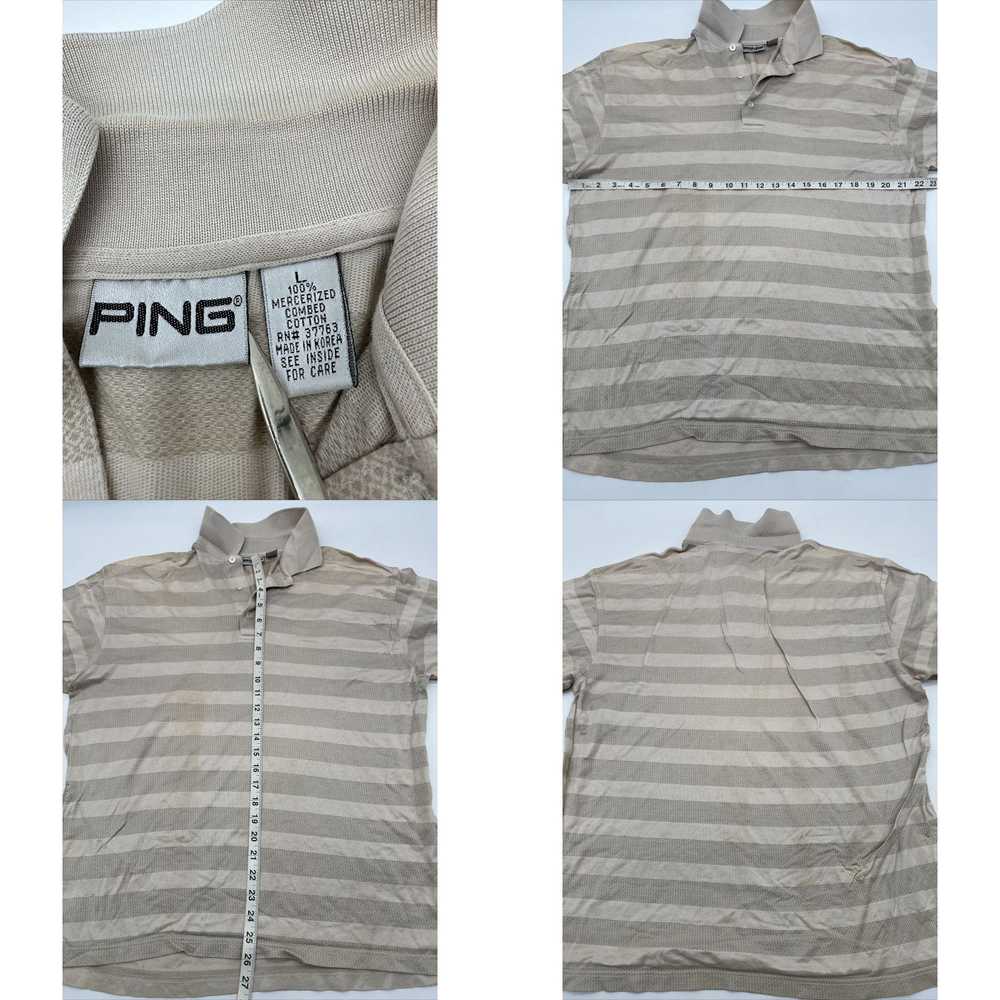 Vintage Ping Polo Shirt Men Large Beige Striped S… - image 4