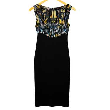 Ted Baker Ted Baker Dress Bodycon Black Floral Mid