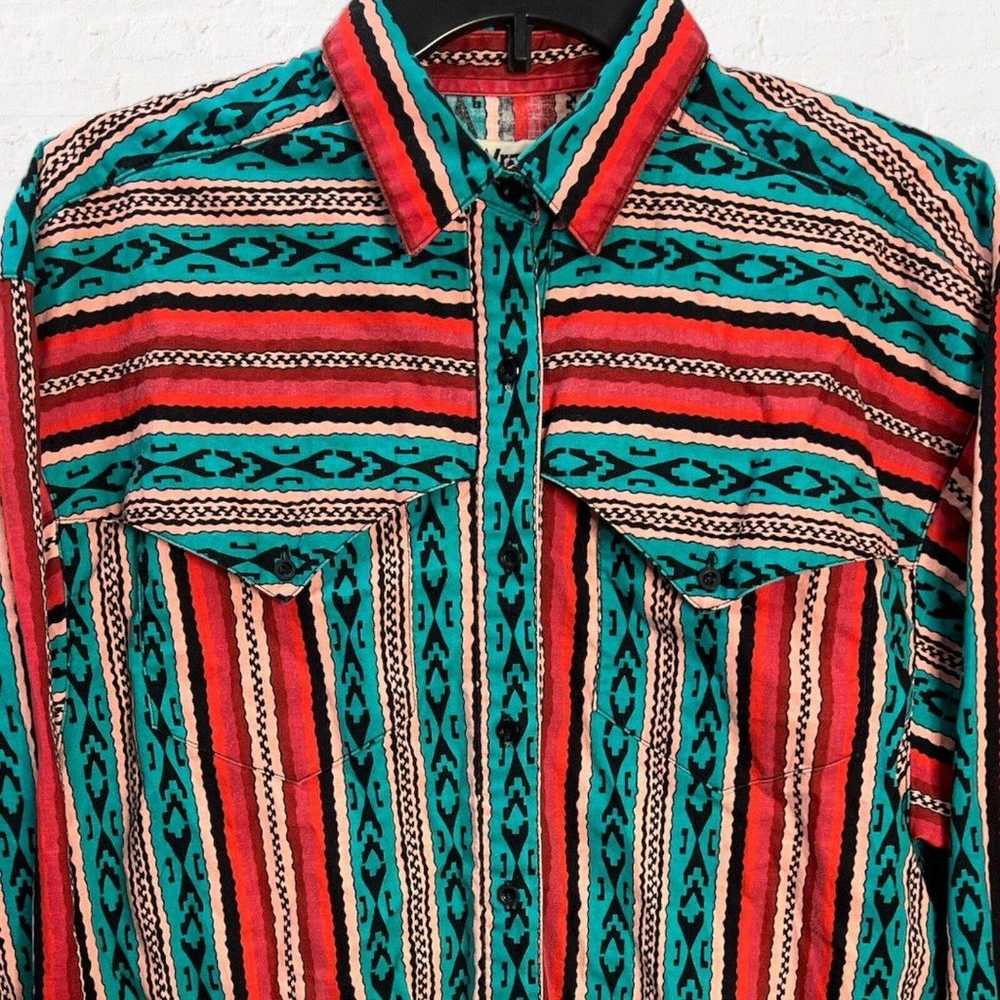 Vintage Wrangler Shirt Size Medium Women’s 1980’s… - image 4