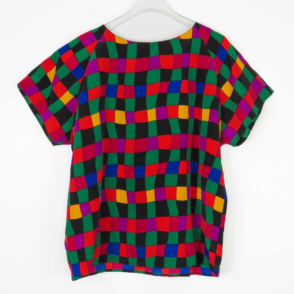 Impressions 1980s Vintage Rainbow Checkered Short… - image 6
