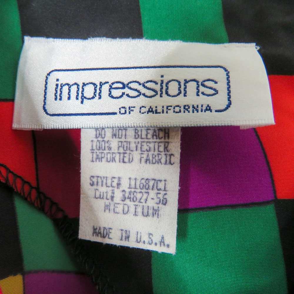 Impressions 1980s Vintage Rainbow Checkered Short… - image 7