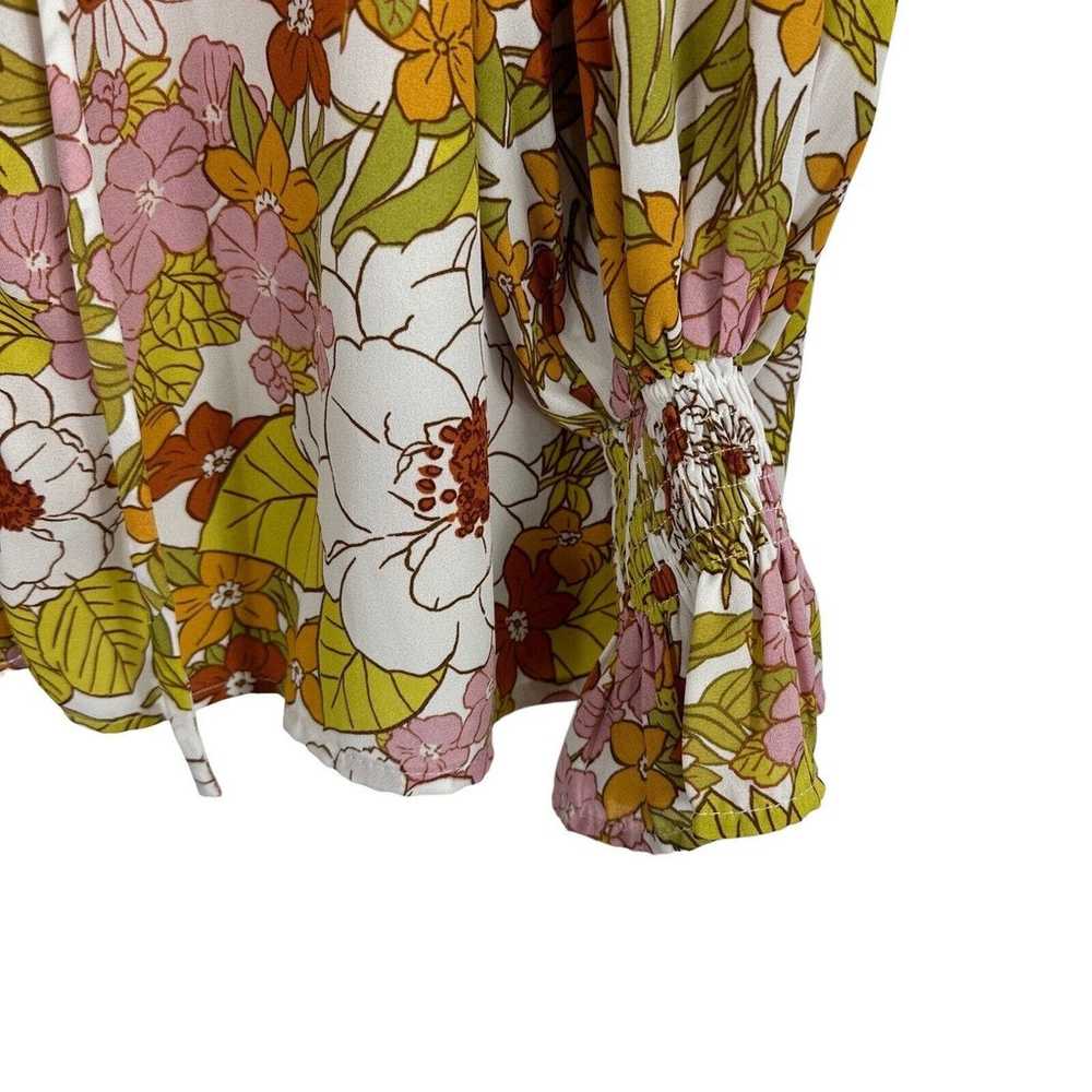 Vintage Floral Blouse Unbranded Multicolor Womens… - image 2