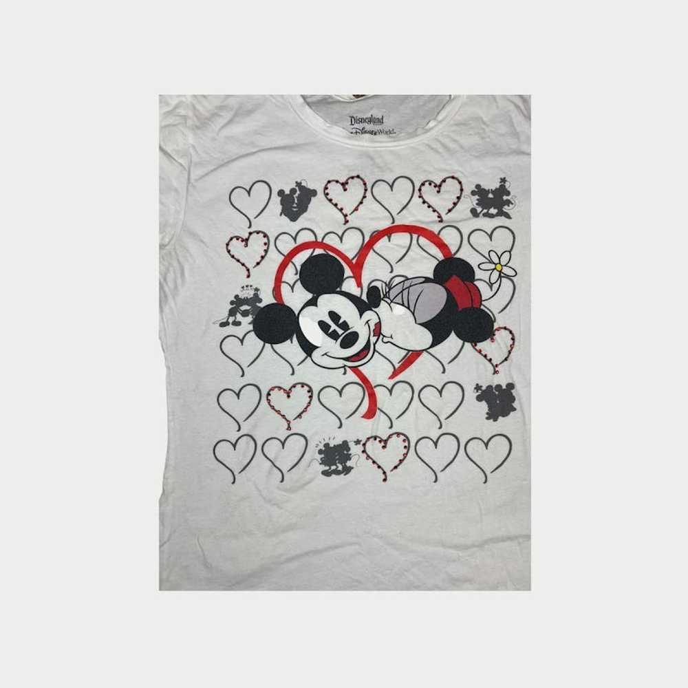 Vintage Y2K Disney Tee | Minnie and Mickey Heart … - image 2